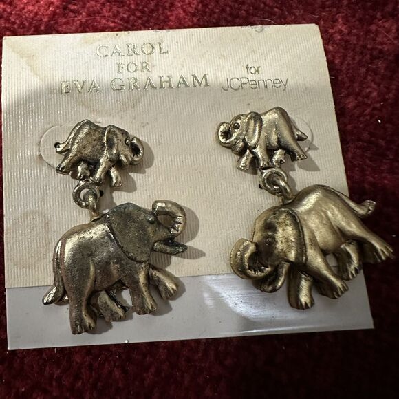 Carol For Eva Graham Elephant Earring Necklace Bracelet Set - Picture 4 of 6